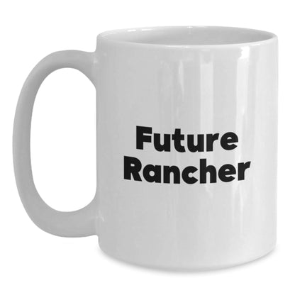 Funny Future Rancher Christmas White Coffee Mug Gifts from Family to Friends with Inspirational Quote - The Buy Boom