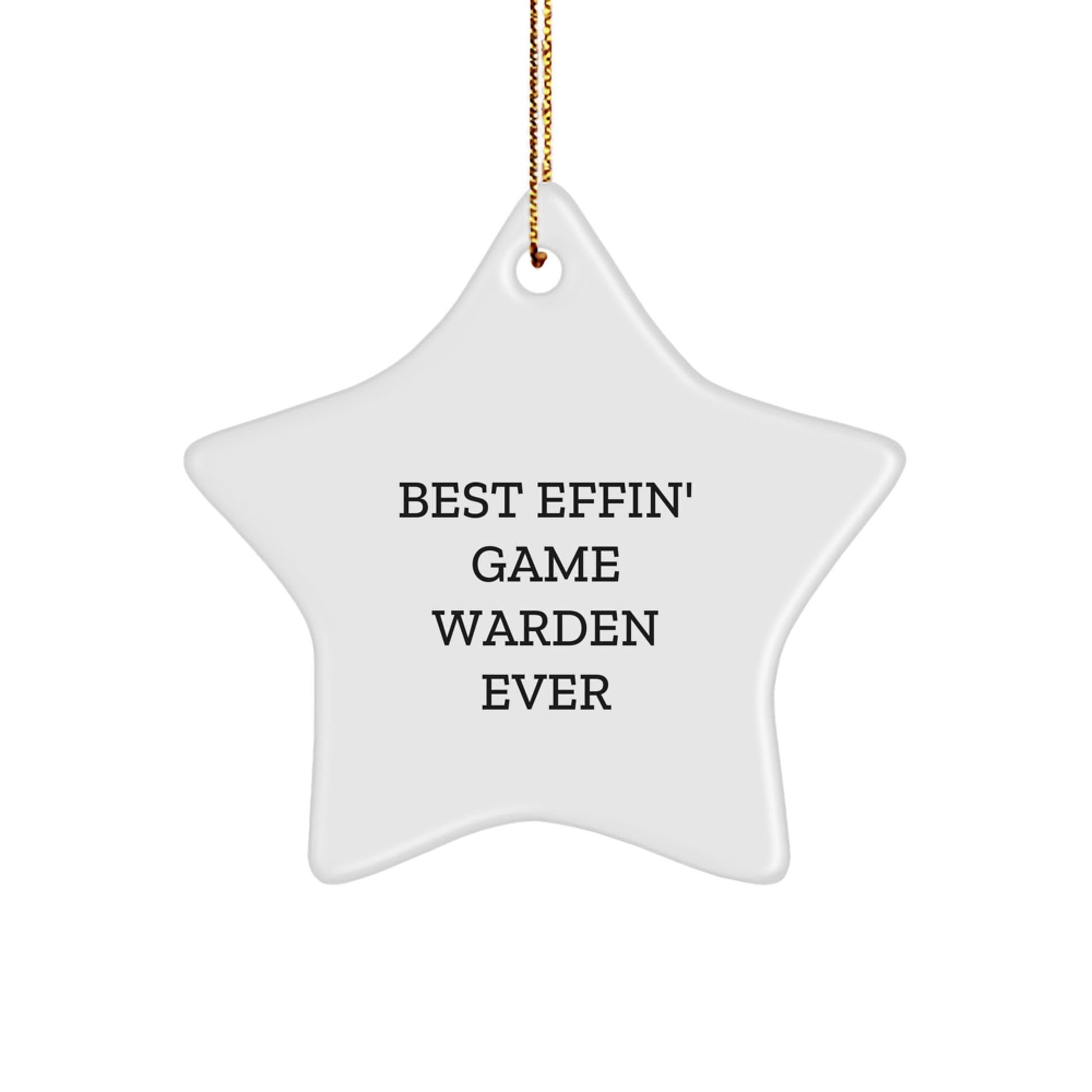 Funny Game Warden Gifts from Men, Unique Star Ornament for Best Effin' Game Warden Ever, Christmas Decorations - The Buy Boom