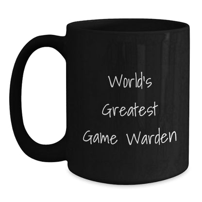 Funny Game Warden Gifts from Men - 'World's Greatest' Black Coffee Mug for Birthday Unique Gifts - The Buy Boom