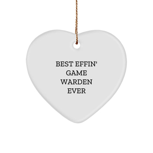 Funny Game Warden Gifts - Heart Ornament Best Effin' Ever, Funny for Game Wardens, Christmas Unique Gifts for Friends - The Buy Boom