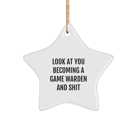 Funny Game Warden Star Ornament Gifts from Men, Friends, Family for Game Warden, Men, Christmas Unique Decorations - The Buy Boom