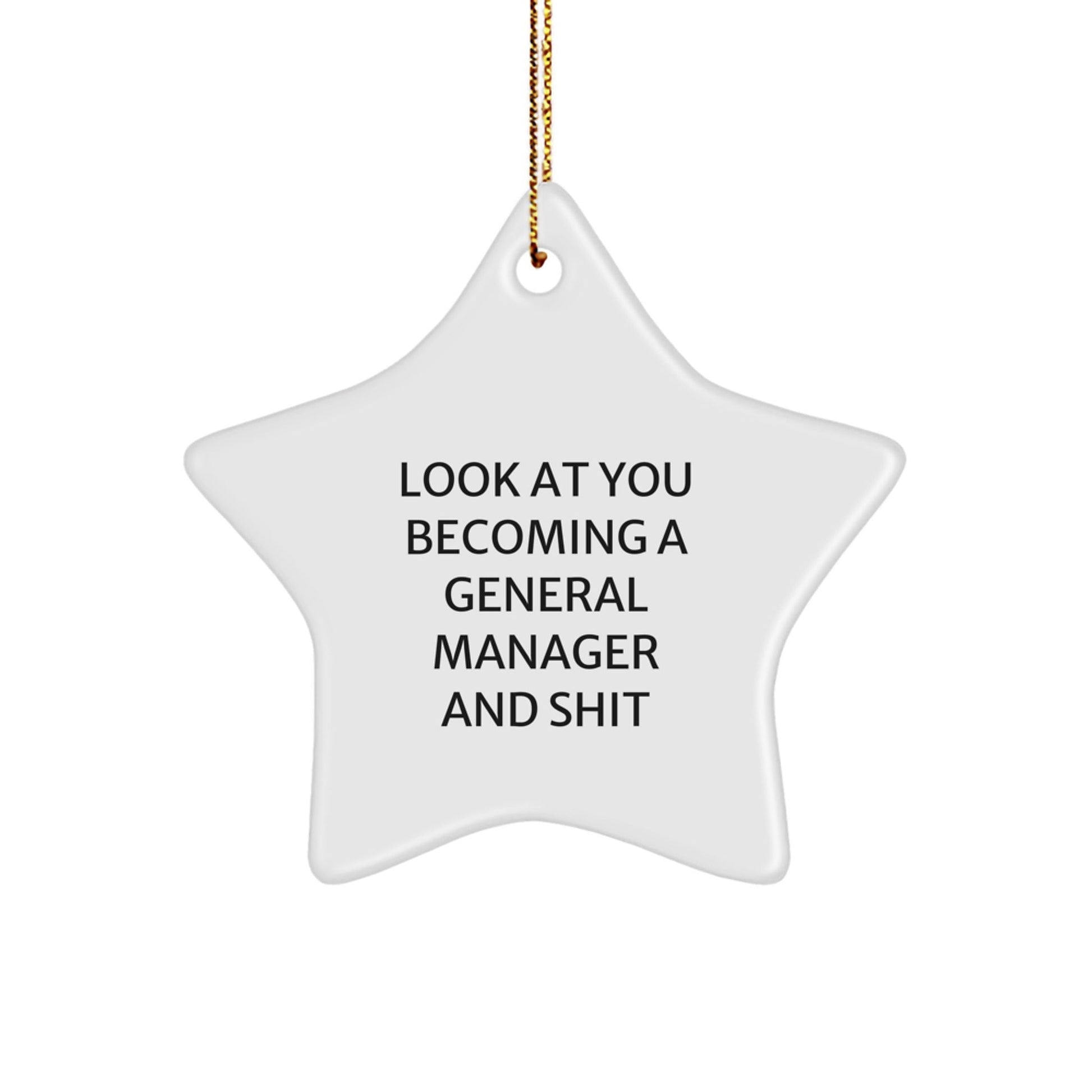 Funny General Manager Christmas Unique Gifts from Friends, Inspirational Star Ornament for General Manager, Unique Star Shaped White Gift for General Manager's Office - The Buy Boom