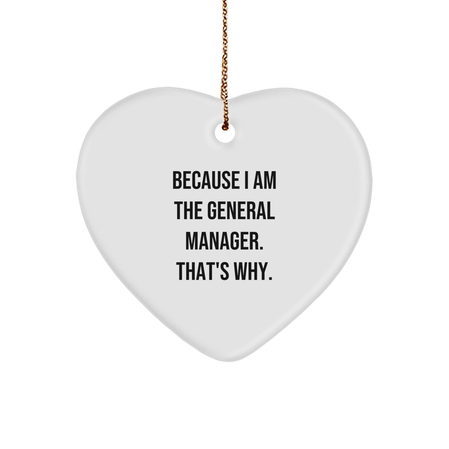 Funny General Manager Heart Ornament Gifts for Him from Family, Unique Christmas Unique Gifts for Boss, Cute Quote General Manager Decor - The Buy Boom