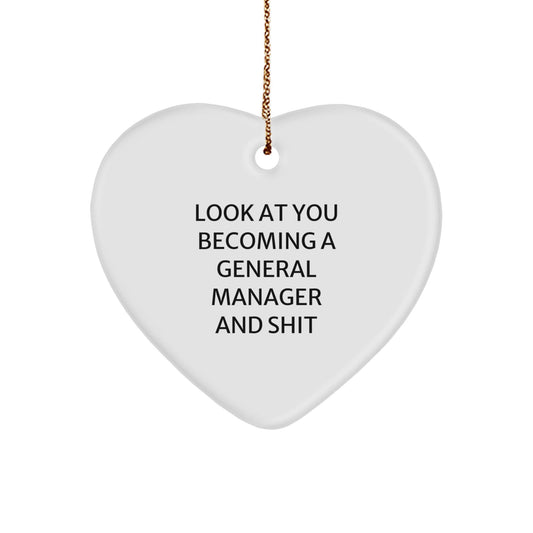 Funny General Manager Heart Ornament Gifts from Friends or Family for General Manager Christmas Unique Gifts - The Buy Boom