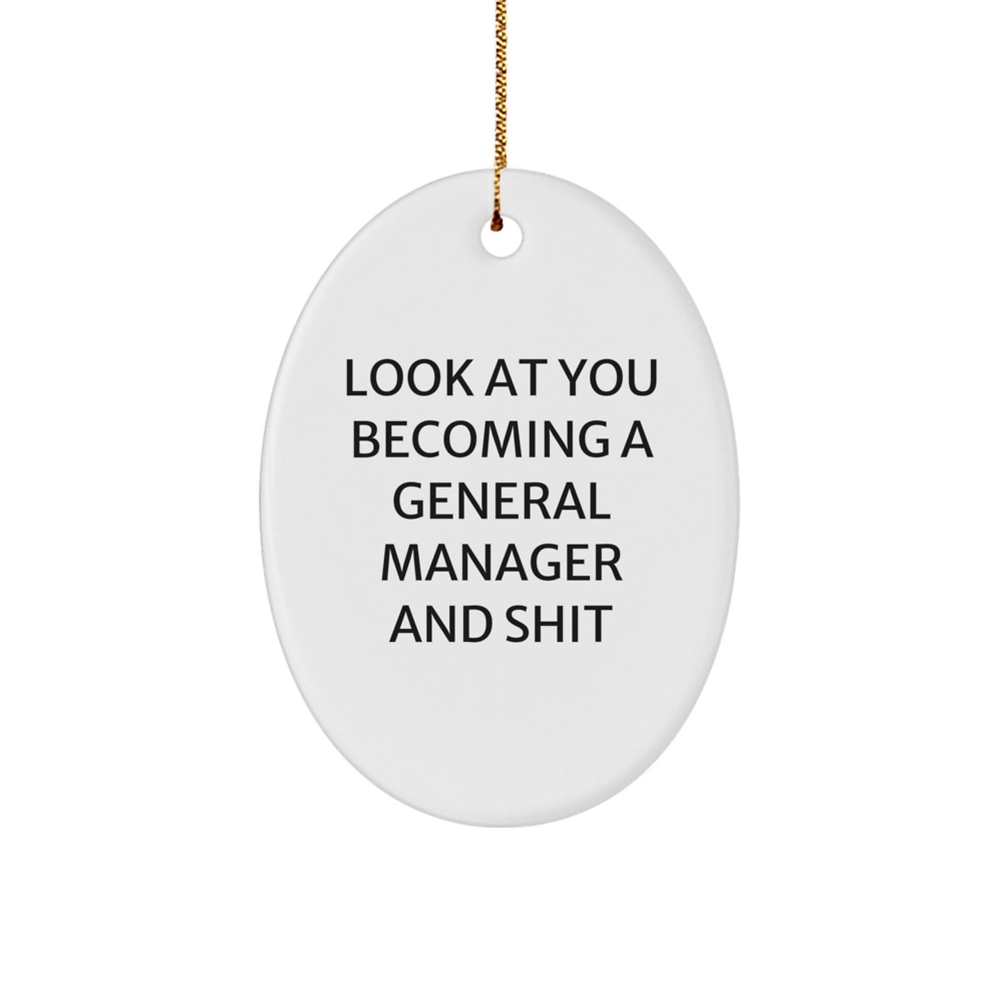 Funny General Manager Oval Ornament Gifts from Friends for Men - Look At You Becoming A General Manager And Shit, Oval Christmas Unique Gifts - The Buy Boom