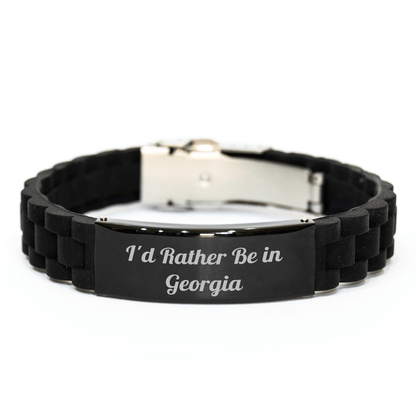 Funny Georgia Quote Inspirational Glide lock Clasp Bracelet Gifts for Men from Family - Adjustable, Rust - Resistant, and Stylish - The Buy Boom