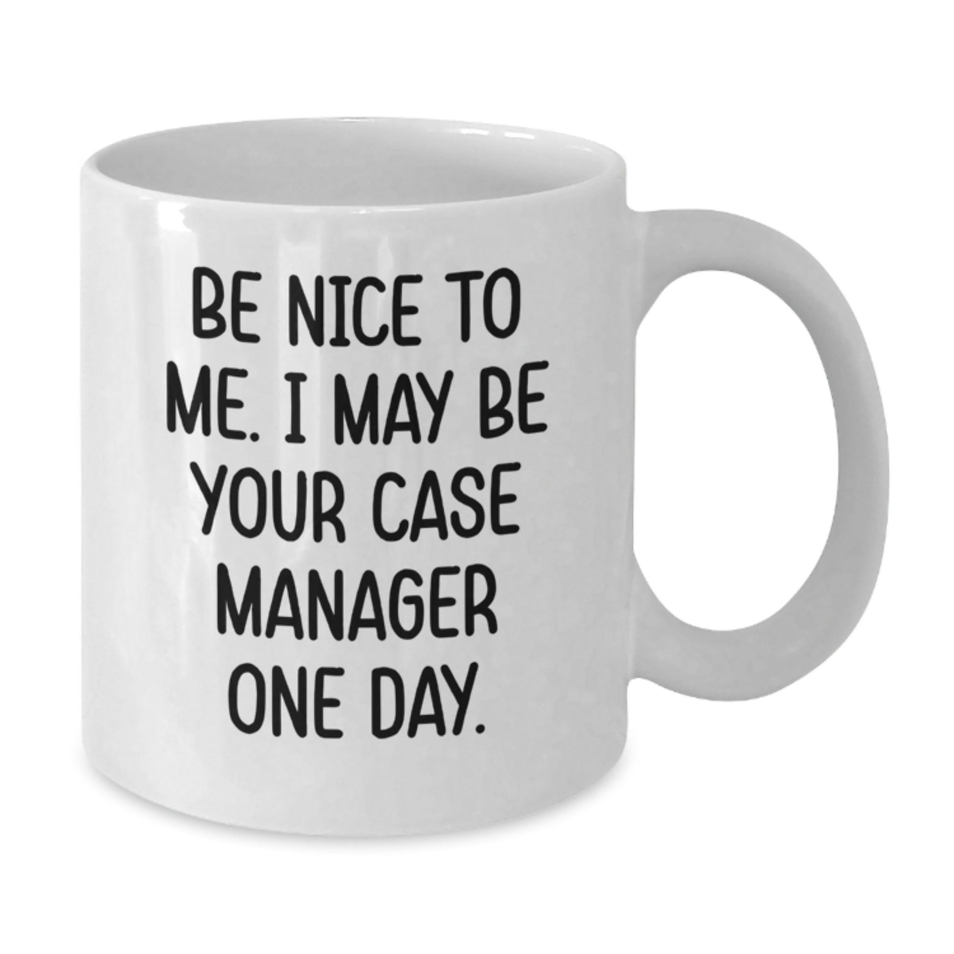 Funny Gift for Case Manager, Be Nice To Me One Day, White Coffee Mug, Birthday Unique Gifts from Friends, 11oz or 15oz, Ceramic, Microwave and Dishwasher Safe - The Buy Boom