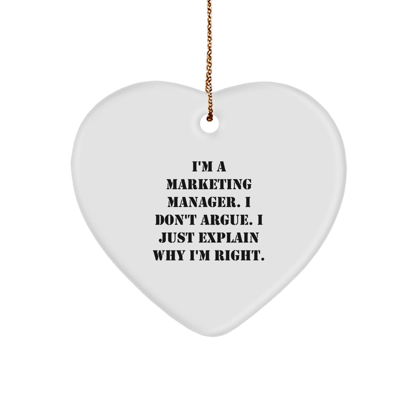 Funny Gift for Marketing Manager, Christmas Unique Heart Ornament for Men, Women, Friends, Coworkers from Family - The Buy Boom