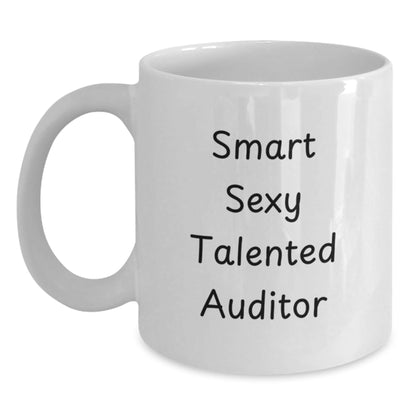 Funny Gifts for Auditors, 'Smart Sexy Talented Auditor' Quote, White Coffee Mug, Birthday - The Buy Boom