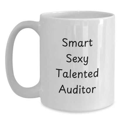 Funny Gifts for Auditors, 'Smart Sexy Talented Auditor' Quote, White Coffee Mug, Birthday - The Buy Boom
