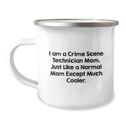 Funny Gifts for Crime Scene Technician Mom from Family, Unique Christmas Unique Gifts for Women, Camping Mug, 'I Am A Crime Scene Technician Mom. Just Like A Normal Mom Except Much Cooler.' Quote - The Buy Boom