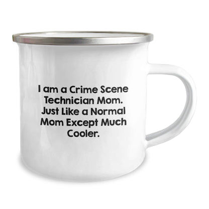 Funny Gifts for Crime Scene Technician Mom from Family, Unique Christmas Unique Gifts for Women, Camping Mug, 'I Am A Crime Scene Technician Mom. Just Like A Normal Mom Except Much Cooler.' Quote - The Buy Boom