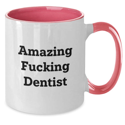 Funny Gifts for Dentist - Amazing F - king Dentist Two Tone Coffee Mug, Christmas Unique Gifts from Friends to Family - The Buy Boom
