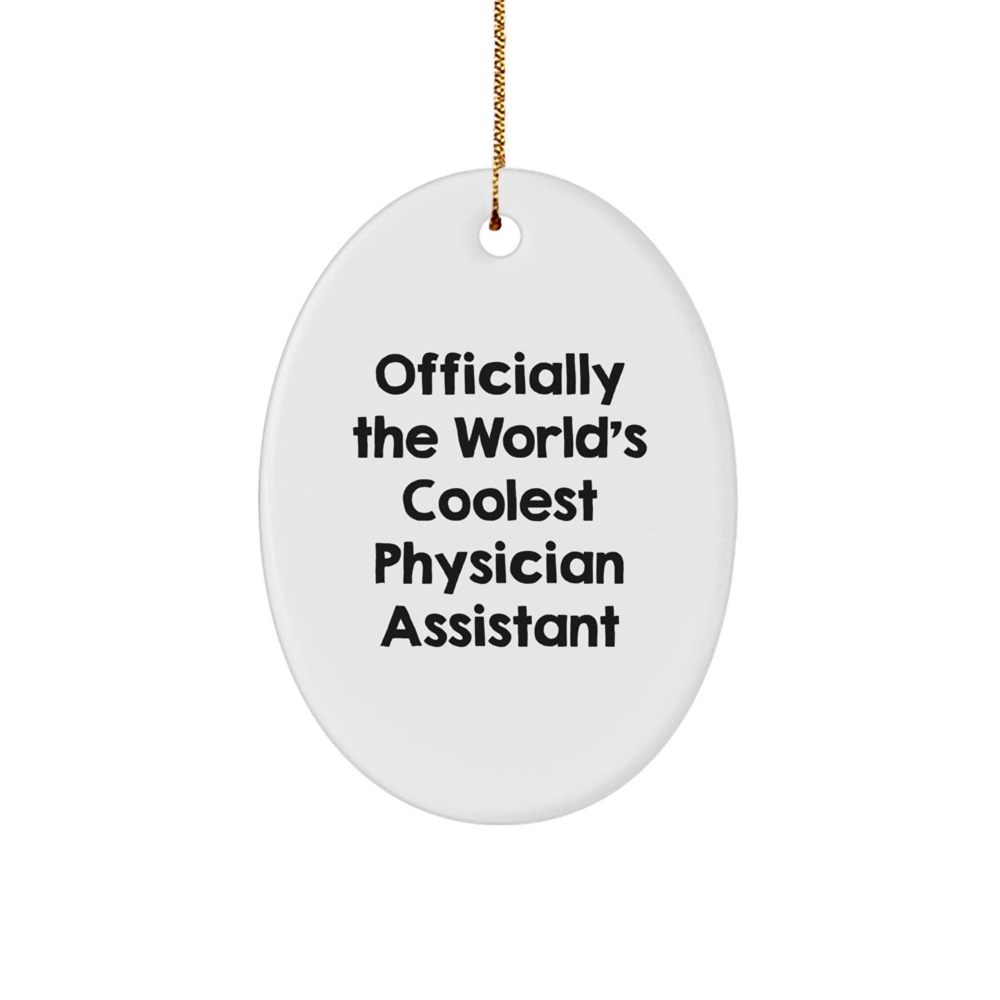 Funny Gifts for Physician Assistant Men or Women - Oval Ornament 'Officially The World's Coolest Physician Assistant' Christmas Unique Gifts - The Buy Boom