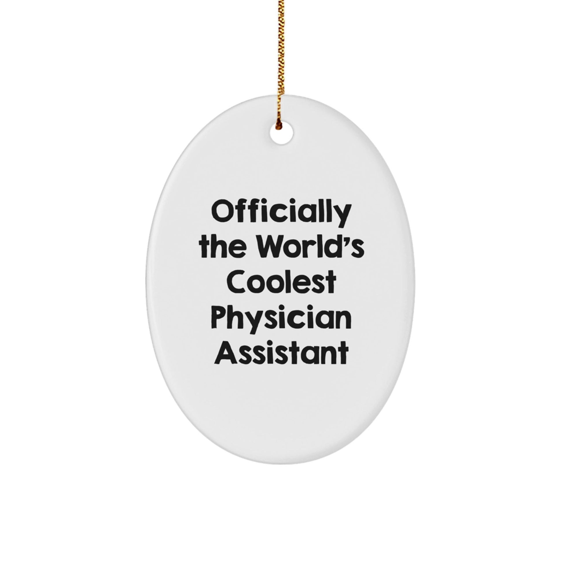 Funny Gifts for Physician Assistant Men or Women - Oval Ornament 'Officially The World's Coolest Physician Assistant' Christmas Unique Gifts - The Buy Boom