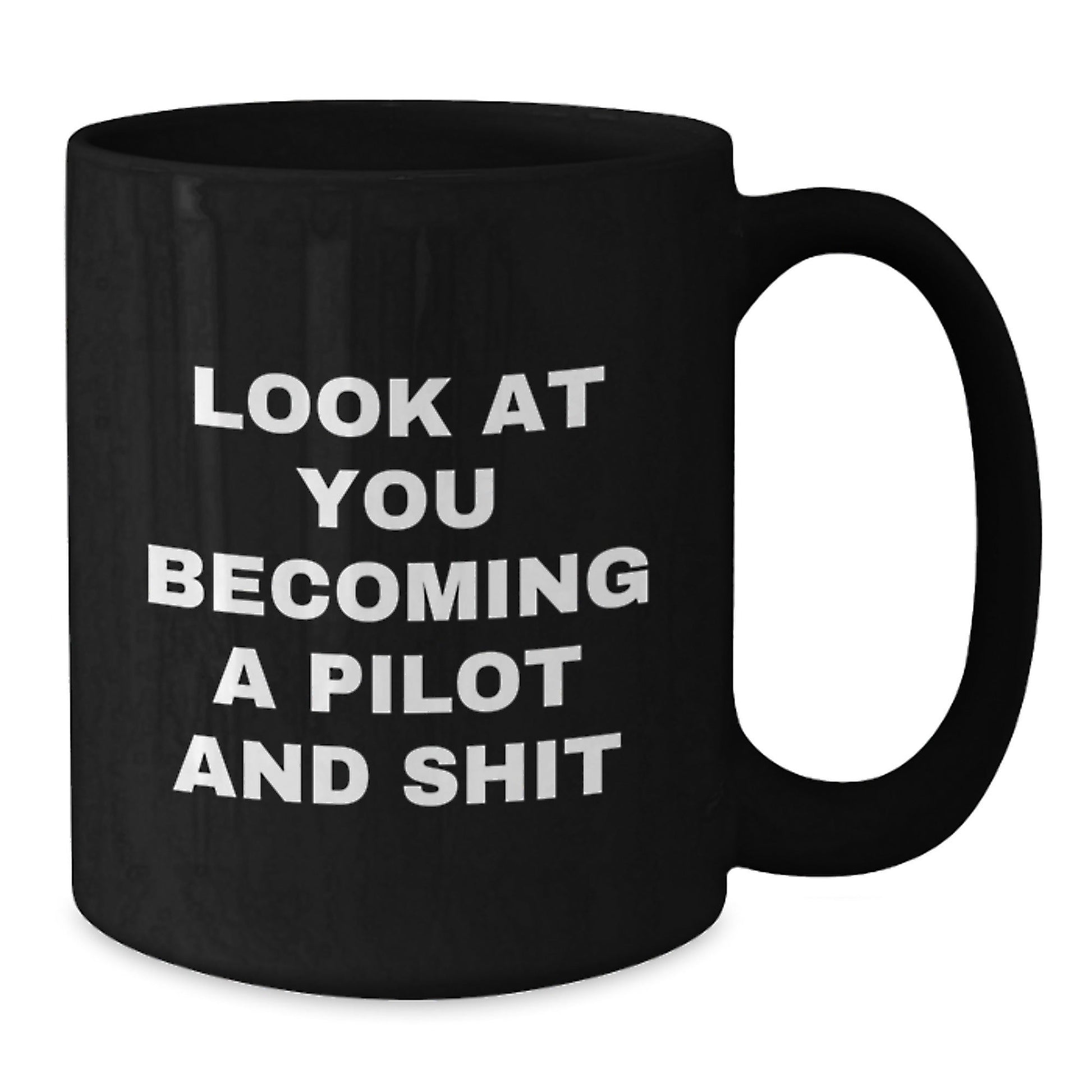 Funny Gifts for Pilots, Pilot Humor Black Coffee Mug, Unique Christmas Unique Gifts from Friends to Pilot Lovers - The Buy Boom