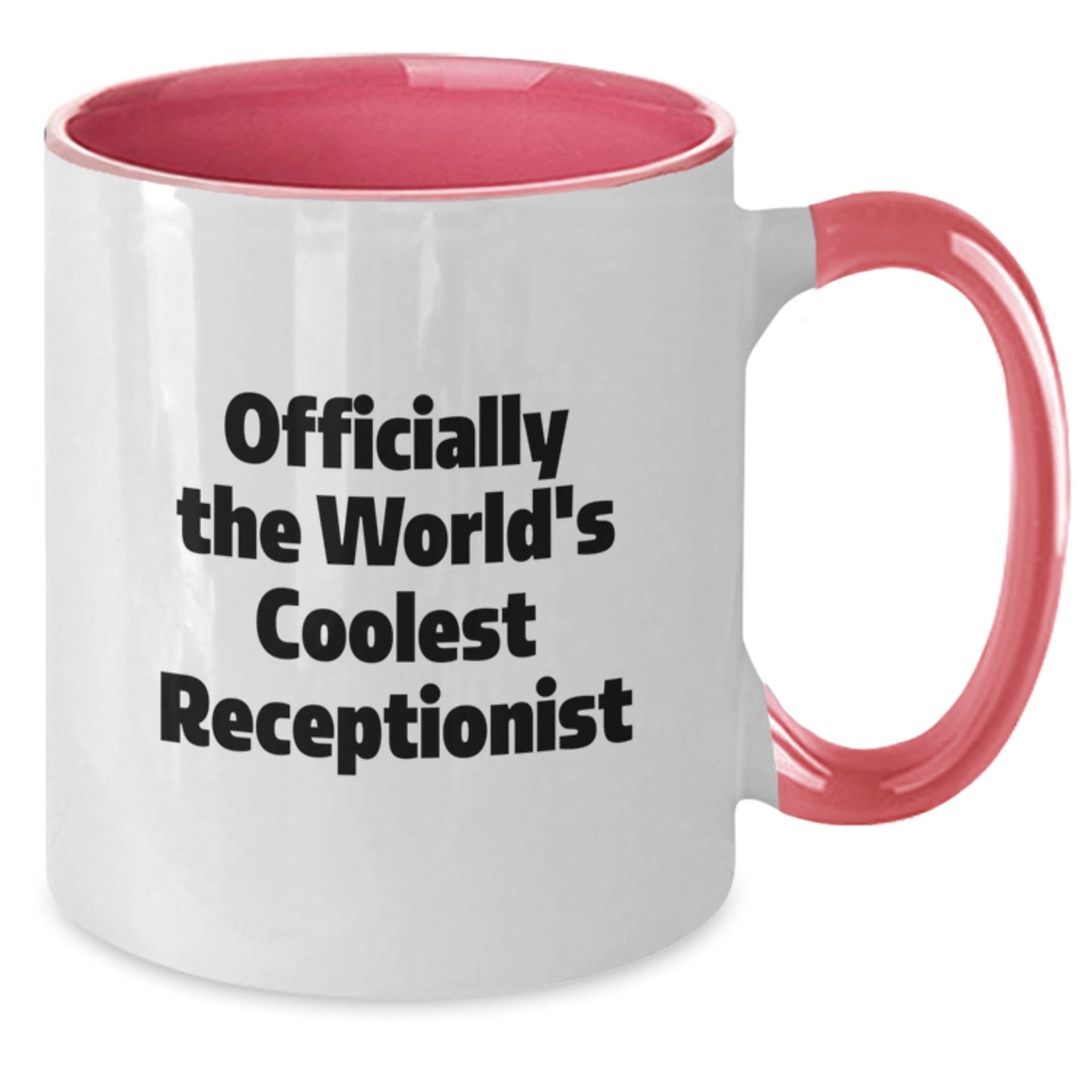 Funny Gifts for Receptionists - Officially The World's Coolest Receptionist Two Tone Coffee Mug, Perfect Christmas Memorable Presents for Friends at Work, Unique Office Decor - The Buy Boom