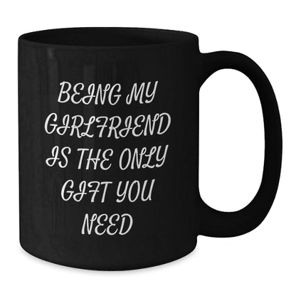 Funny Gifts for Sweetheart - Being My Sweetheart Is The Only Gift You Need Black Coffee Mug, Gifts from Men to Women on Christmas - The Buy Boom