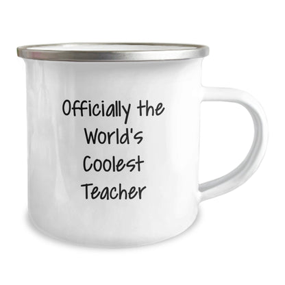 Funny Gifts for Teachers, Christmas Unique Teacher Mug, Camping Mug for Teachers - 'Officially The World's Coolest Teacher' - The Buy Boom