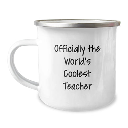 Funny Gifts for Teachers, Christmas Unique Teacher Mug, Camping Mug for Teachers - 'Officially The World's Coolest Teacher' - The Buy Boom