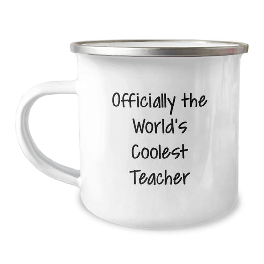 Funny Gifts for Teachers, Christmas Unique Teacher Mug, Camping Mug for Teachers - 'Officially The World's Coolest Teacher' - The Buy Boom
