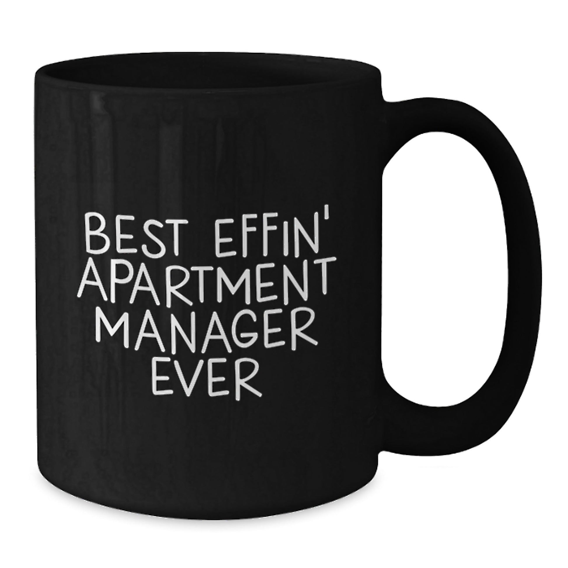 Funny Gifts for the Best Effin' Apartment Manager Ever Black Coffee Mug, Black Apartment Manager Mug, Christmas Unique Gifts for Men - The Buy Boom