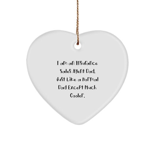 Funny Gifts from Dad for Insurance Sales Agent, Heart Ornament, Christmas Decorations, Insurance Sales Agent Dad Gifts, Unique Gifts for Insurance Sales Agent - The Buy Boom