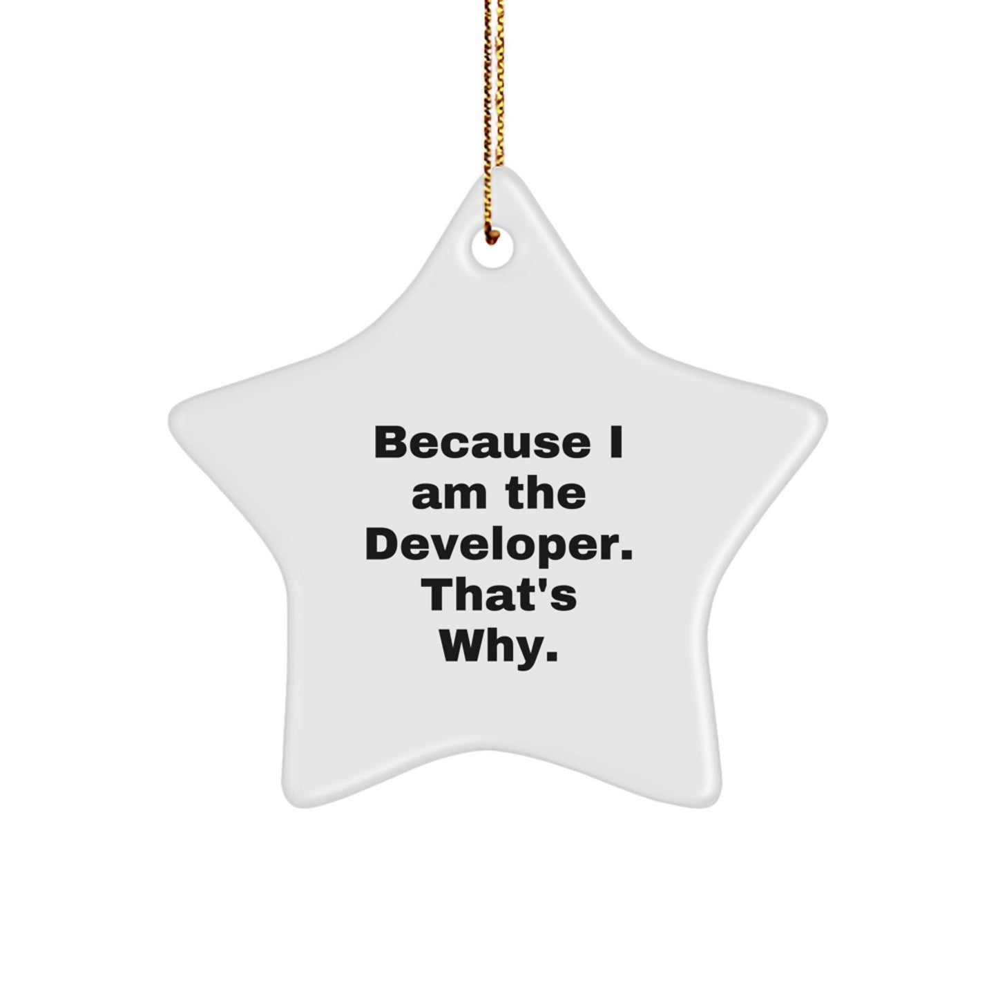 Funny Gifts from Developer Friends for Men Christmas Unique Star Ornaments Because I Am The Developer. That's Why. - The Buy Boom