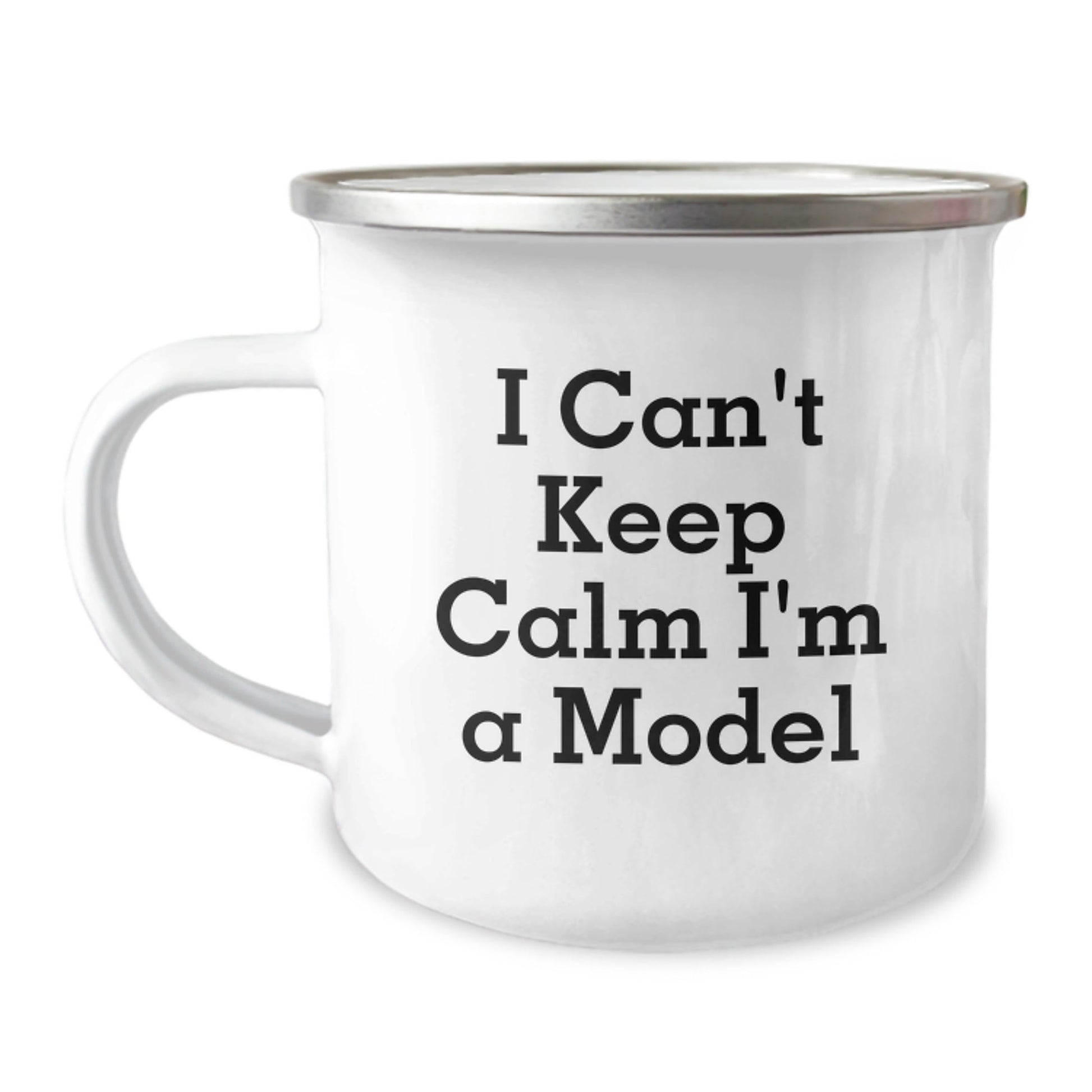 Funny Gifts from Family and Friends for Model Enthusiasts, Unique Christmas Unique Model Gifts for Men, 'I Can't Keep Calm I'm A Model' Camping Mug - The Buy Boom