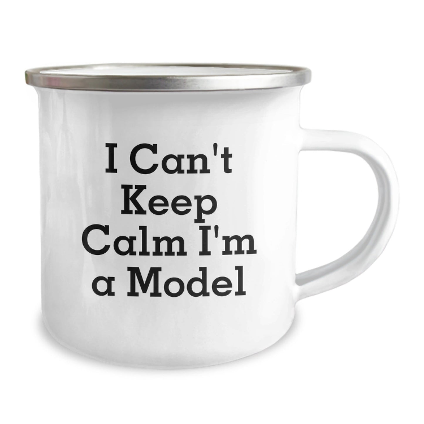 Funny Gifts from Family and Friends for Model Enthusiasts, Unique Christmas Unique Model Gifts for Men, 'I Can't Keep Calm I'm A Model' Camping Mug - The Buy Boom