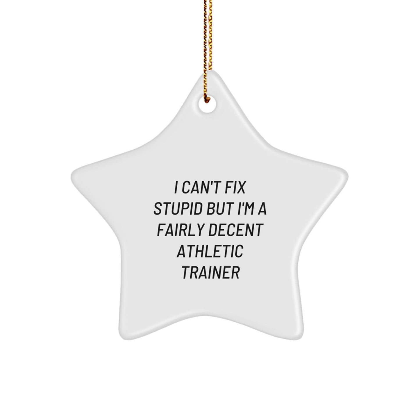 Funny Gifts from Family for Athletic Trainer Star Ornament Christmas Unique Decorations White Star Shaped MDF Wood - The Buy Boom
