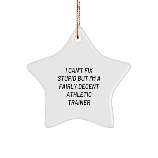 Funny Gifts from Family for Athletic Trainer Star Ornament Christmas Unique Decorations White Star Shaped MDF Wood - The Buy Boom