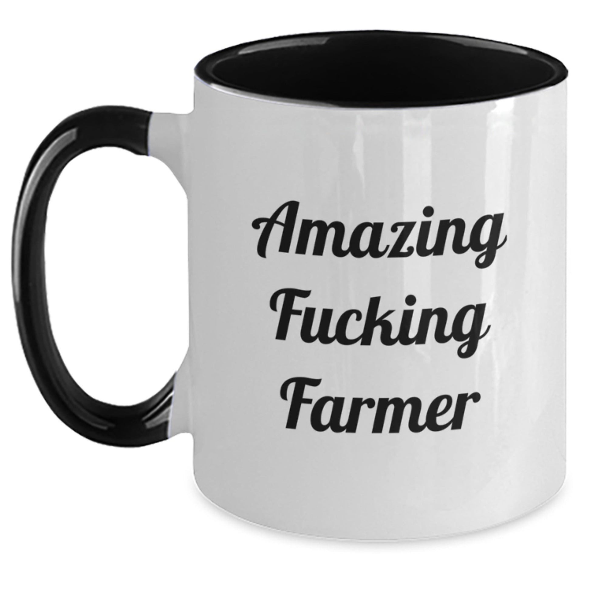 Funny Gifts from Friends and Family to Farmer Men, Amazing 'F - king' Farmer Two Tone Christmas Coffee Mug, Unique Farming Farmhouse Decor - The Buy Boom