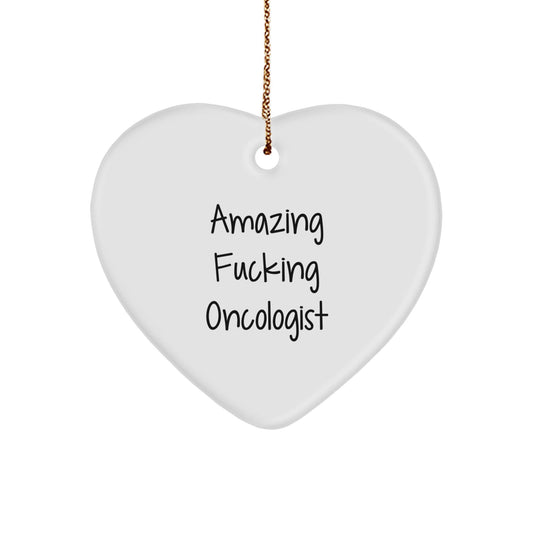 Funny Gifts from Friends for Amazing Oncologist Heart Ornament - Heart Shaped Christmas Unique Gifts - The Buy Boom