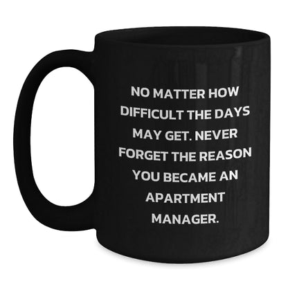 Funny Gifts from Friends for Apartment Managers - Never Forget Quote Black Coffee Mug - Perfect Christmas Unique Gifts for Men - The Buy Boom