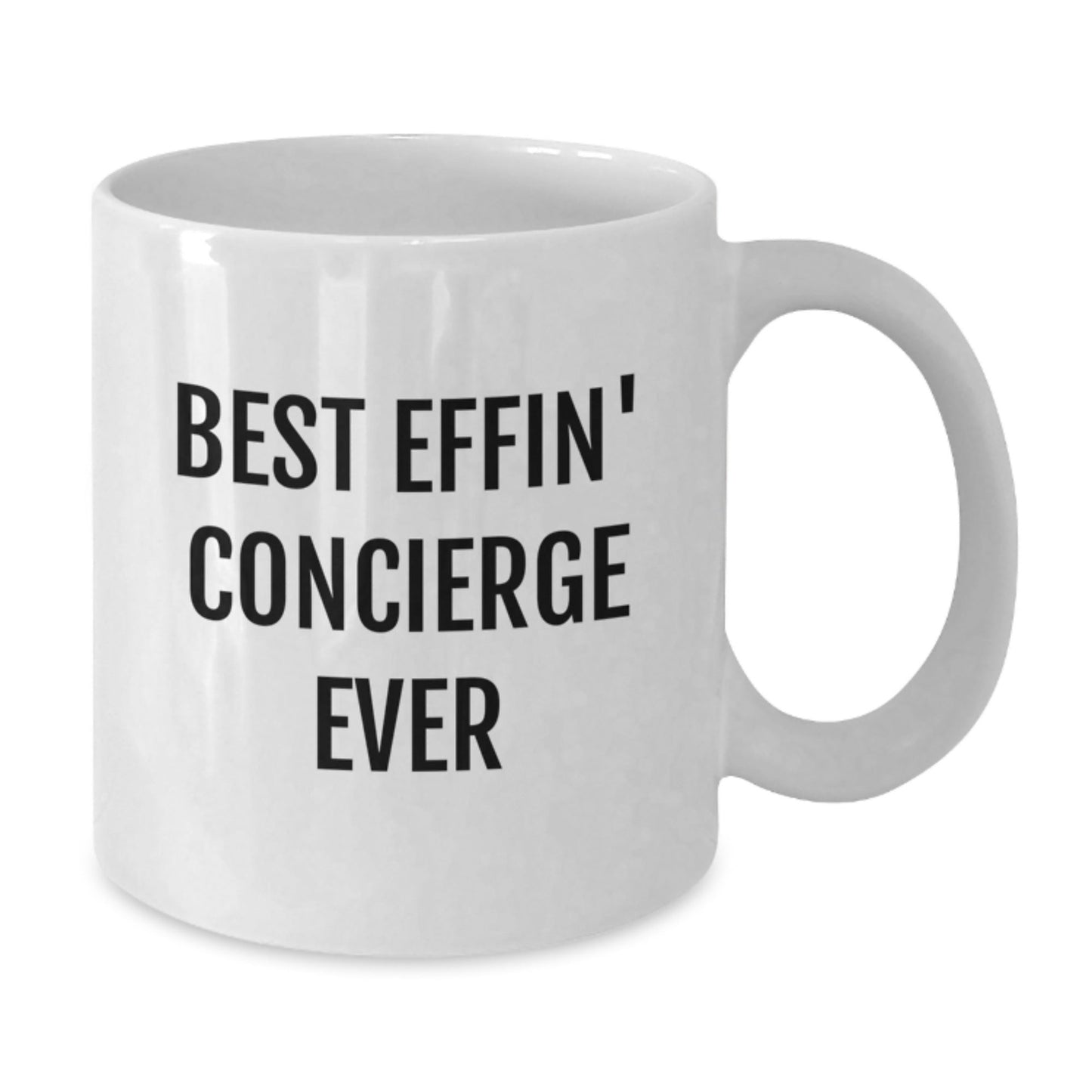 Funny Gifts from Friends for Concierge Men, Best Effin' Concierge Ever Christmas Unique Gifts, White Coffee Mug for Concierge Enthusiasts, Ceramic Best Effin' Concierge Ever Mug - The Buy Boom