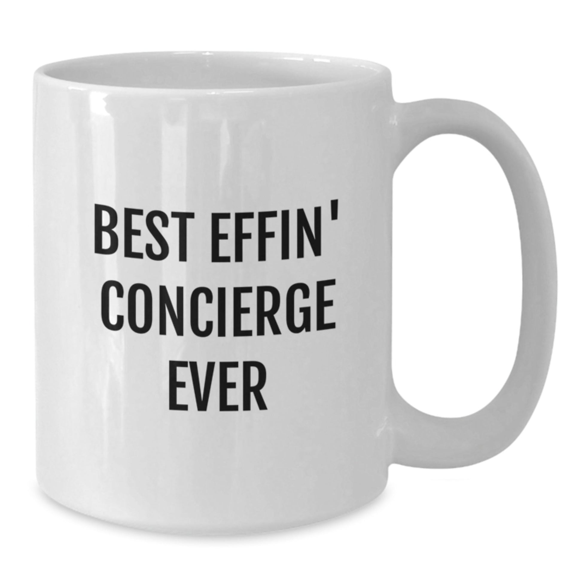 Funny Gifts from Friends for Concierge Men, Best Effin' Concierge Ever Christmas Unique Gifts, White Coffee Mug for Concierge Enthusiasts, Ceramic Best Effin' Concierge Ever Mug - The Buy Boom