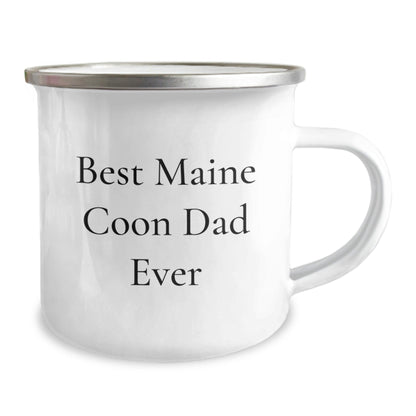 Funny Gifts from Friends for Maine Coon Cat Lovers - Best Maine Coon Dad Ever Camping Mug for Graduation Unique Gifts, Funny Maine Coon Cat Dad Mug, Stainless Steel with Enamel Finish - The Buy Boom