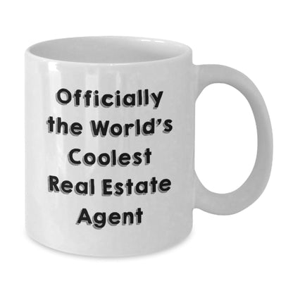 Funny Gifts from Friends for Real Estate Agent, Officially The World's Coolest Real Estate Agent White Coffee Mug, Christmas Unique Gifts - The Buy Boom