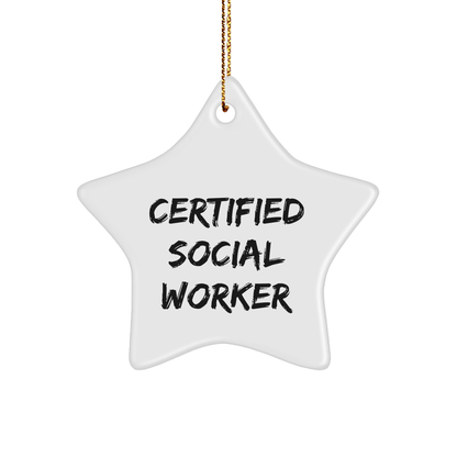 Funny Gifts from Friends for Social Workers - Certified Star Ornament, 'You're a Star' Quote, Christmas Unique Gifts - The Buy Boom