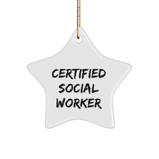 Funny Gifts from Friends for Social Workers - Certified Star Ornament, 'You're a Star' Quote, Christmas Unique Gifts - The Buy Boom