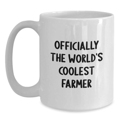 Funny Gifts from Friends for the World's Coolest Farmer, White Coffee Mug with 11oz or 15oz Capacity, Perfect for Christmas Morning - The Buy Boom