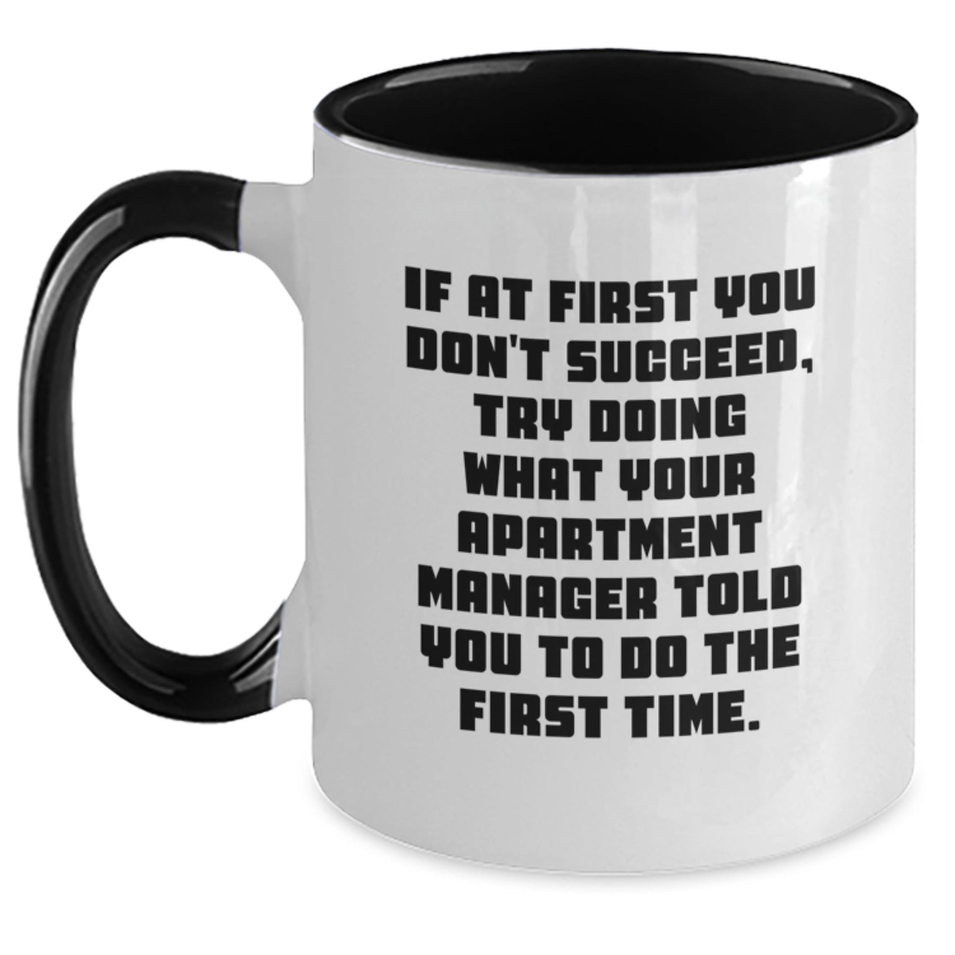 Funny Gifts from Men to Apartment Managers - Two Tone Coffee Mug with Inspirational Quote, Christmas Unique Gifts for Apartment Managers, Men, Women, Friends, Coworkers, Family - The Buy Boom