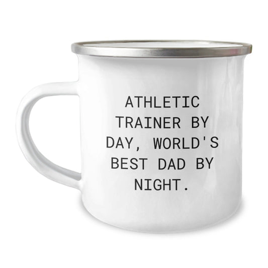 Funny Gifts from Men to Athletic Trainers, Inspirational Camping Mugs for Graduation, 'Athletic Trainer By Day, World's Best Dad By Night' Quote for Unique Gifts - The Buy Boom