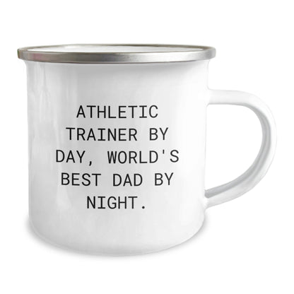 Funny Gifts from Men to Athletic Trainers, Inspirational Camping Mugs for Graduation, 'Athletic Trainer By Day, World's Best Dad By Night' Quote for Unique Gifts - The Buy Boom