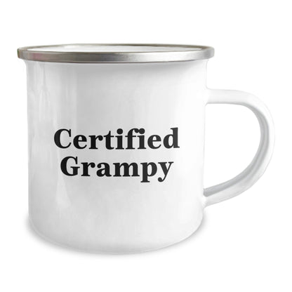 Funny Gifts from Mom for Grampy's Camping Adventures, Certified Grampy Quote, 12 oz Stainless Steel Camping Mug, Perfect for Graduation - The Buy Boom