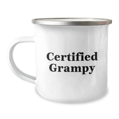 Funny Gifts from Mom for Grampy's Camping Adventures, Certified Grampy Quote, 12 oz Stainless Steel Camping Mug, Perfect for Graduation - The Buy Boom