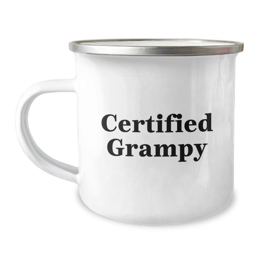 Funny Gifts from Mom for Grampy's Camping Adventures, Certified Grampy Quote, 12 oz Stainless Steel Camping Mug, Perfect for Graduation - The Buy Boom
