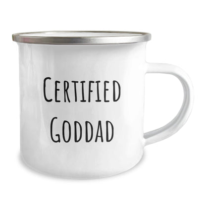 Funny Goddad Gifts - Certified Goddad Quote Camping Mug for Men, Friends, or Family Birthday Unique Gifts from Dad, Perfect for Outdoor Enthusiasts - The Buy Boom