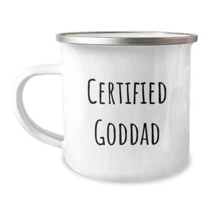Funny Goddad Gifts - Certified Goddad Quote Camping Mug for Men, Friends, or Family Birthday Unique Gifts from Dad, Perfect for Outdoor Enthusiasts - The Buy Boom